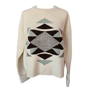 A.N.A. Geometric Cropped Sweater
